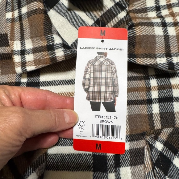 HFX Women's Flannel Snap Front Shacket Jacket Shirt Size Medium NWT - Picture 5 of 10
